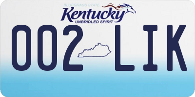 KY license plate 002LIK