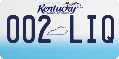 KY license plate 002LIQ