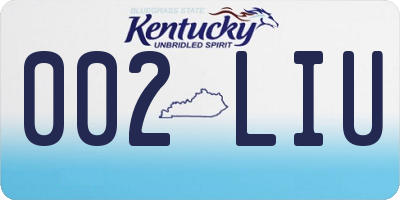 KY license plate 002LIU