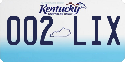 KY license plate 002LIX