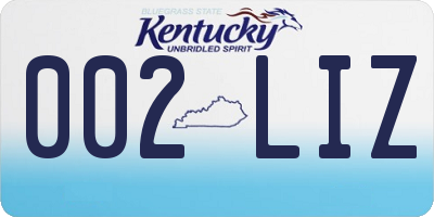 KY license plate 002LIZ