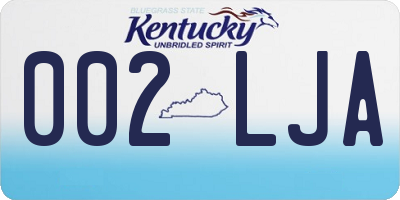KY license plate 002LJA