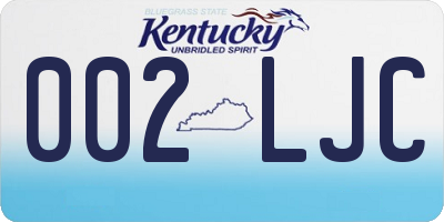 KY license plate 002LJC