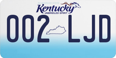 KY license plate 002LJD