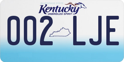 KY license plate 002LJE