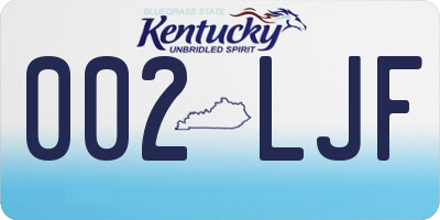 KY license plate 002LJF