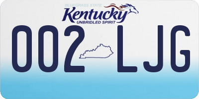 KY license plate 002LJG