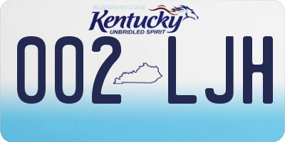 KY license plate 002LJH