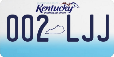 KY license plate 002LJJ