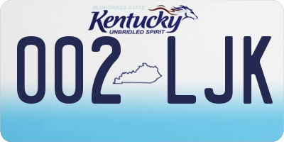 KY license plate 002LJK