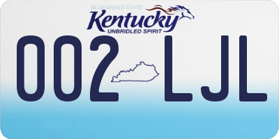 KY license plate 002LJL