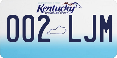 KY license plate 002LJM