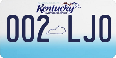 KY license plate 002LJO
