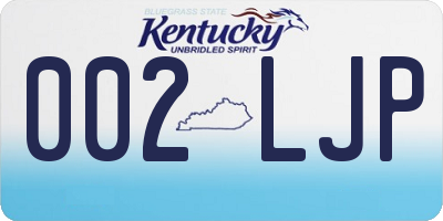 KY license plate 002LJP