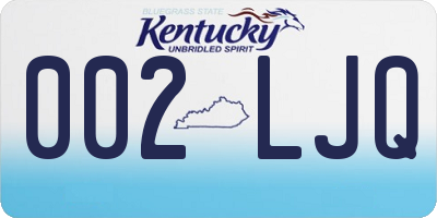 KY license plate 002LJQ
