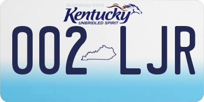 KY license plate 002LJR