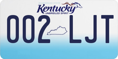 KY license plate 002LJT