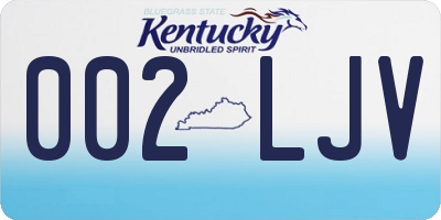 KY license plate 002LJV