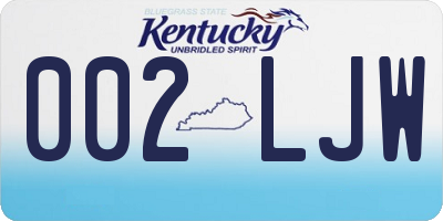KY license plate 002LJW