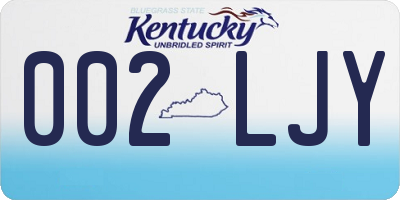 KY license plate 002LJY