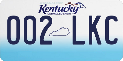KY license plate 002LKC