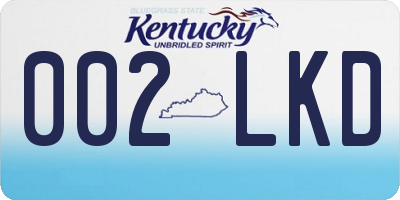 KY license plate 002LKD
