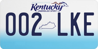 KY license plate 002LKE