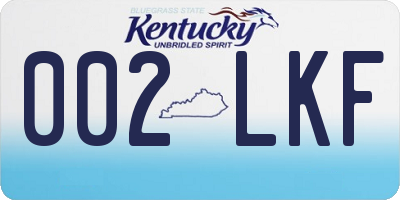 KY license plate 002LKF