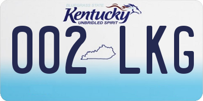 KY license plate 002LKG