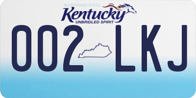 KY license plate 002LKJ