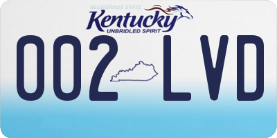 KY license plate 002LVD