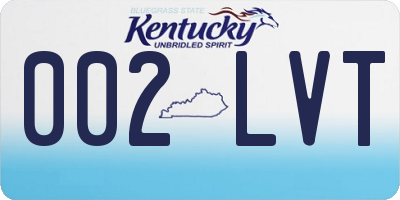 KY license plate 002LVT