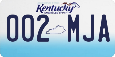 KY license plate 002MJA