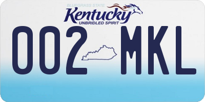 KY license plate 002MKL