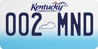 KY license plate 002MND
