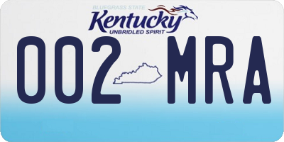 KY license plate 002MRA