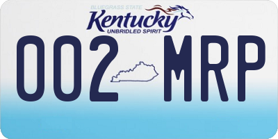 KY license plate 002MRP