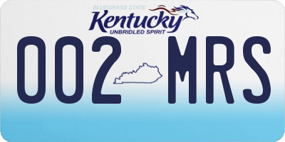 KY license plate 002MRS