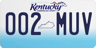 KY license plate 002MUV