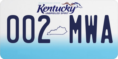 KY license plate 002MWA