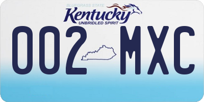 KY license plate 002MXC