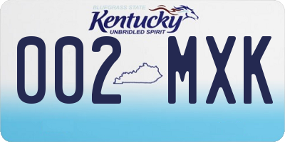 KY license plate 002MXK