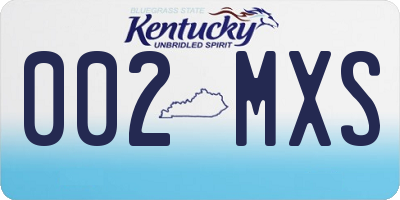 KY license plate 002MXS