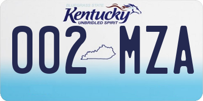 KY license plate 002MZA