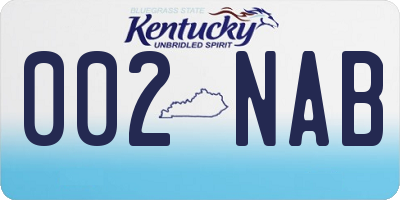 KY license plate 002NAB