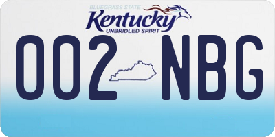 KY license plate 002NBG