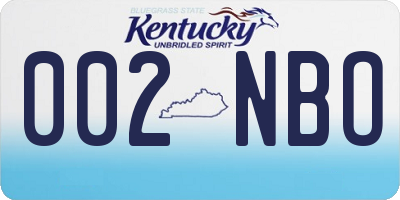 KY license plate 002NBO