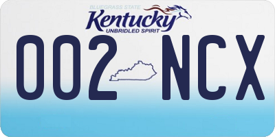 KY license plate 002NCX