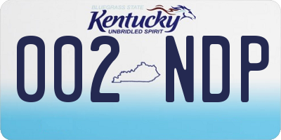 KY license plate 002NDP