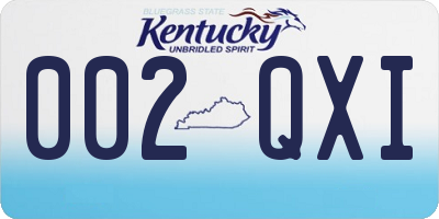KY license plate 002QXI